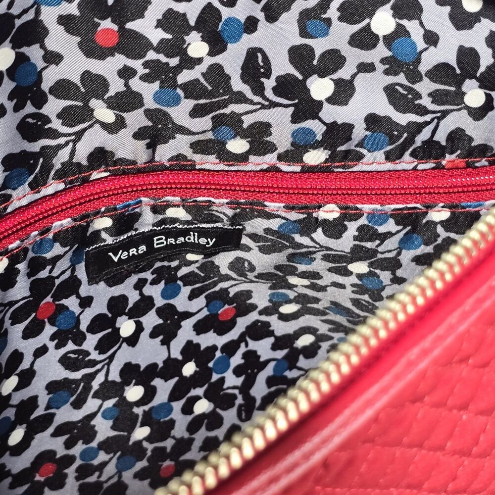 Vera Bradley Hobo Shoulder Bag Purse‎  True Red Quilted Side Pocket 14x12x6 - Picture 5 of 5